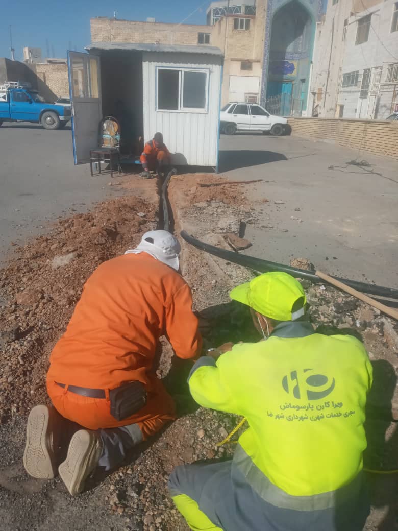 حفر کانال جهت نصب سیستم دوربین