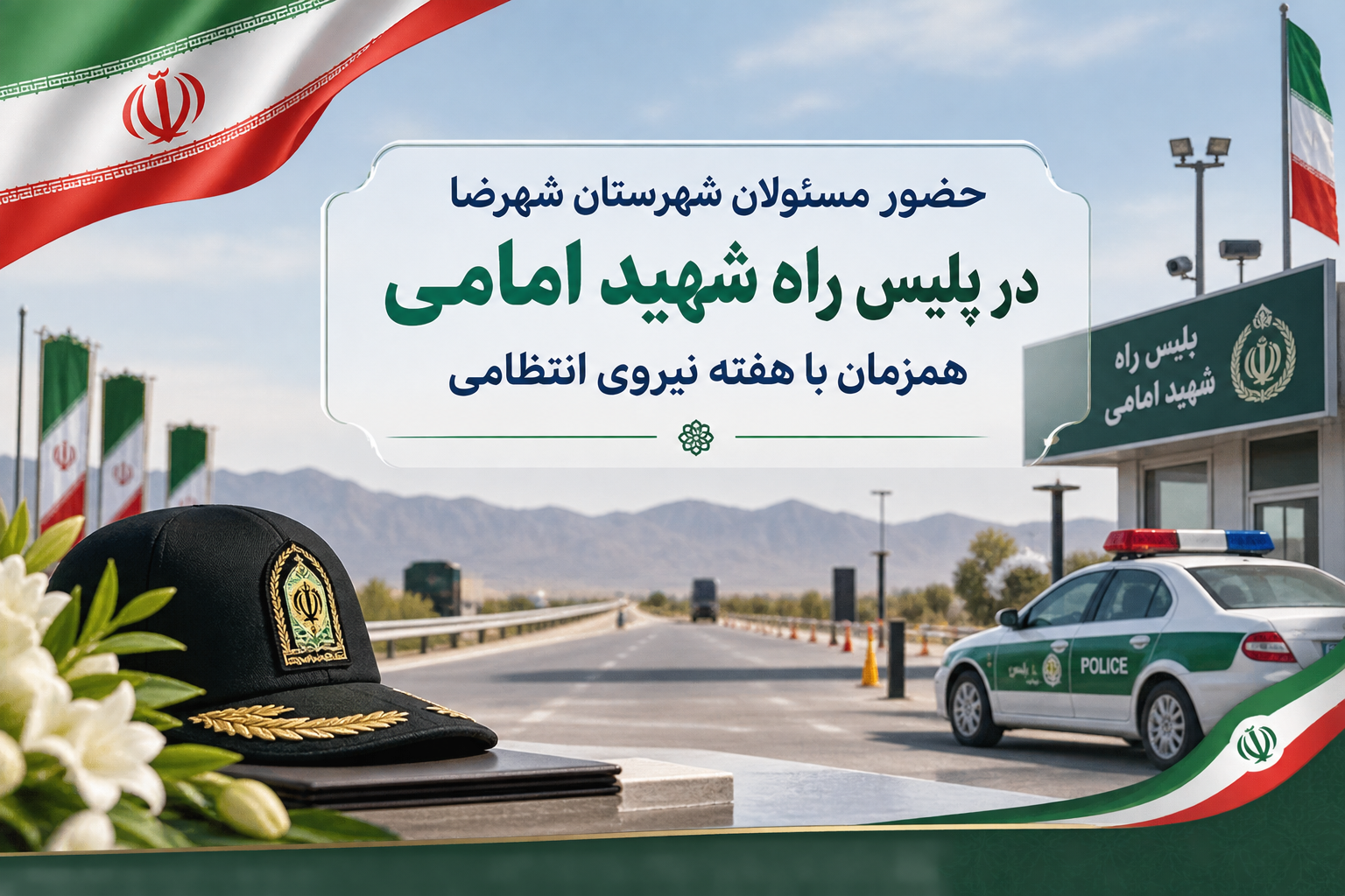 حضور مسئولان شهرستان شهرضا در پلیس راه شهید امامی همزمان با هفته نیروی انتظامی