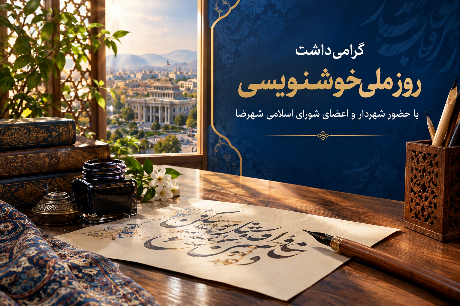گرامیداشت روز ملی خوشنویسی با حضور شهردار و اعضای شورای اسلامی شهرضا